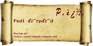 Pedl Árpád névjegykártya