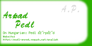 arpad pedl business card